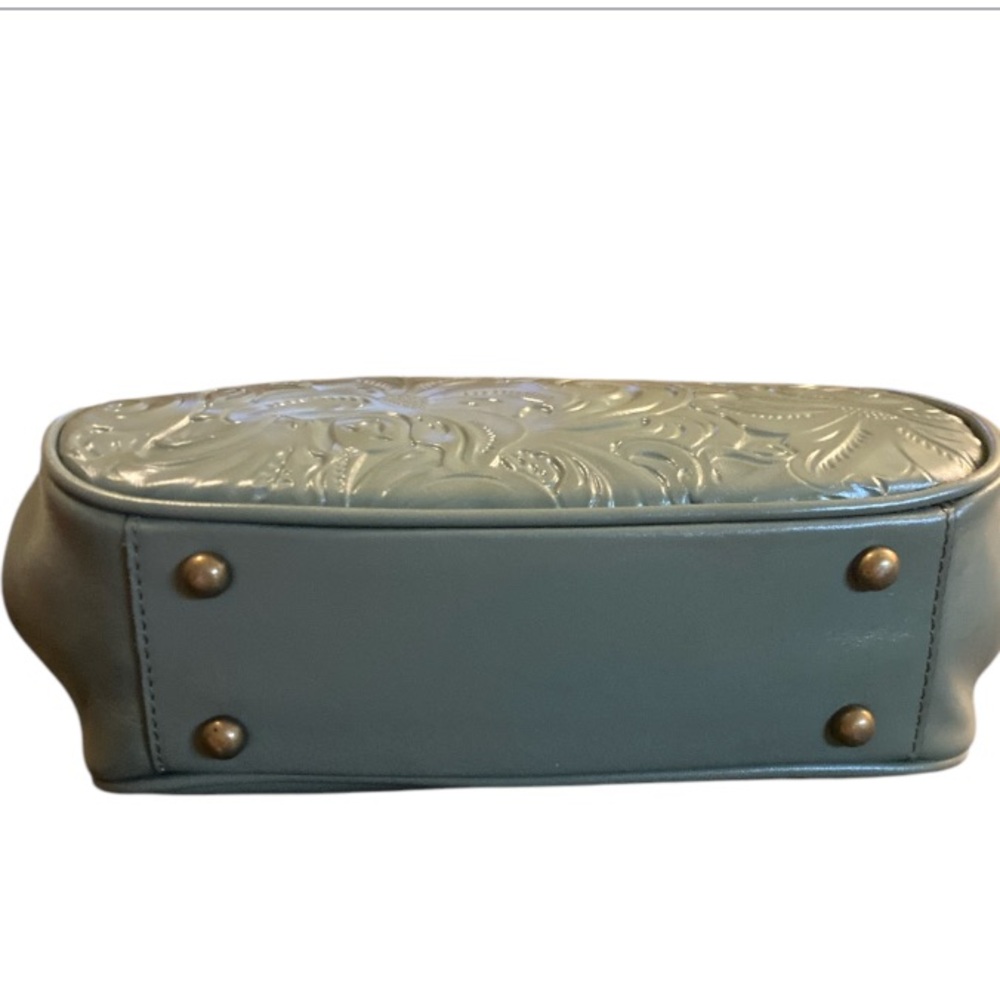 Patricia Nash Sage Green Embossed Patent Satchel - Picture 3 of 12